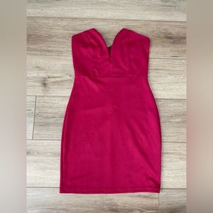 Wine red body con dress